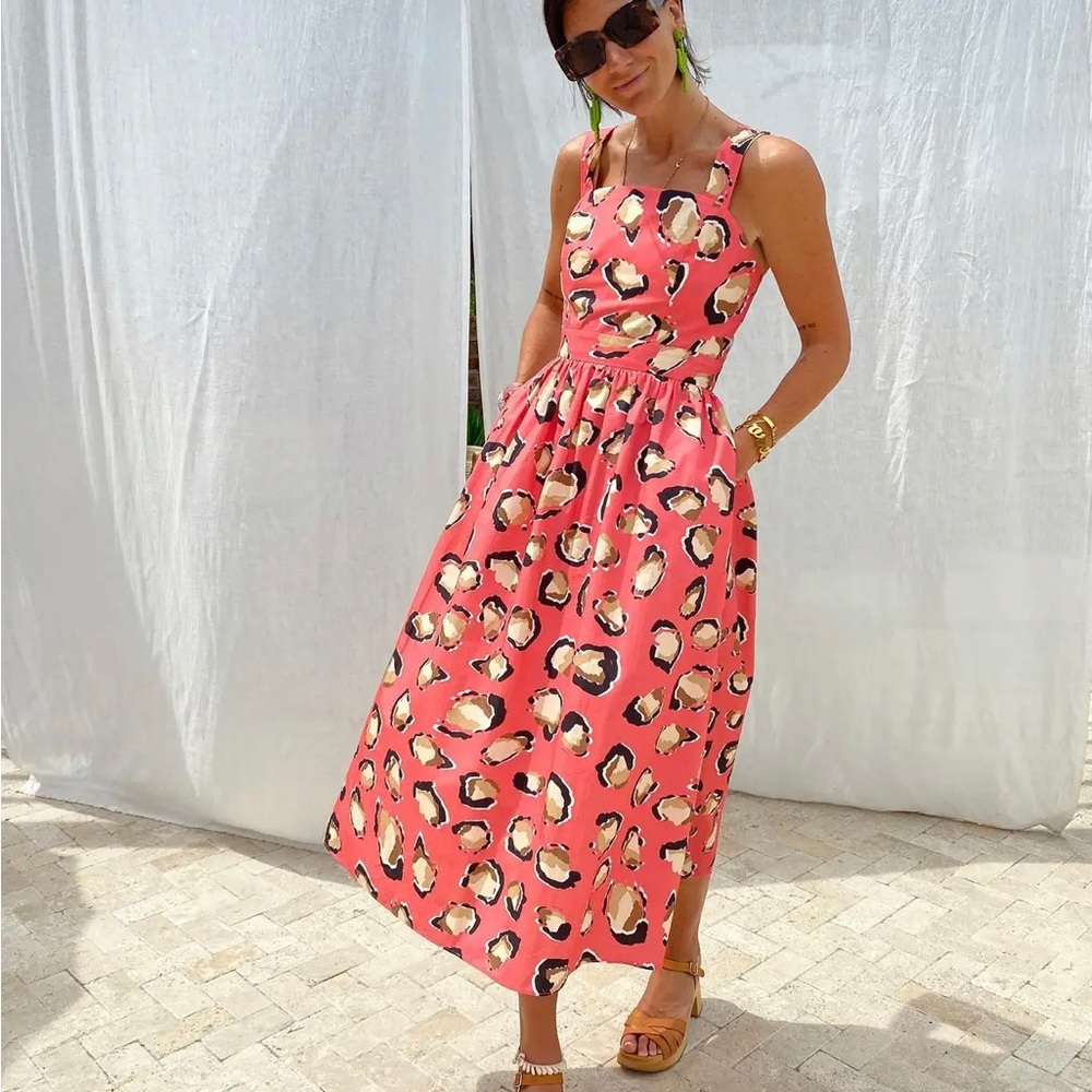 NWT Never Fully Dressed Pink Orlagh Leopard Print Dress